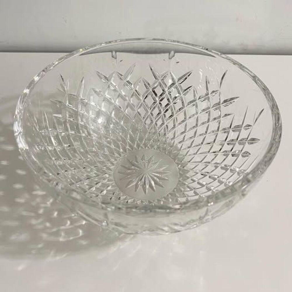 Vintage Rogaska 10” Crystal Centerpiece Bowl Fruit Bowl with Diamond Cut Design